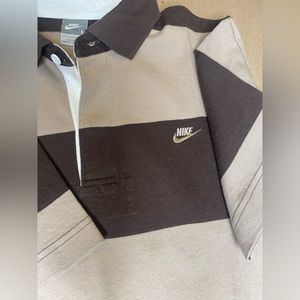 Vintage Nike Brown Stripe Polo Large